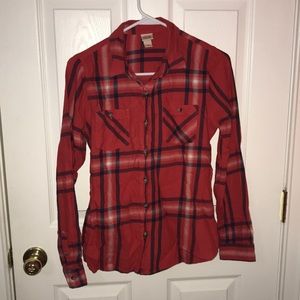 Reddish, blue & cream flannel